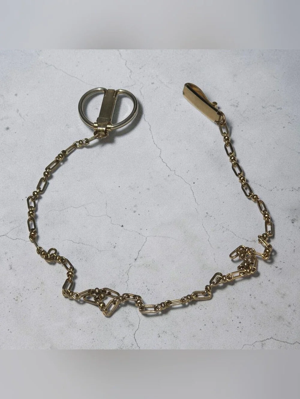 Antique Gold Filled Vest Pocket Watch Chain Clip Vintage Patented Art Deco GF